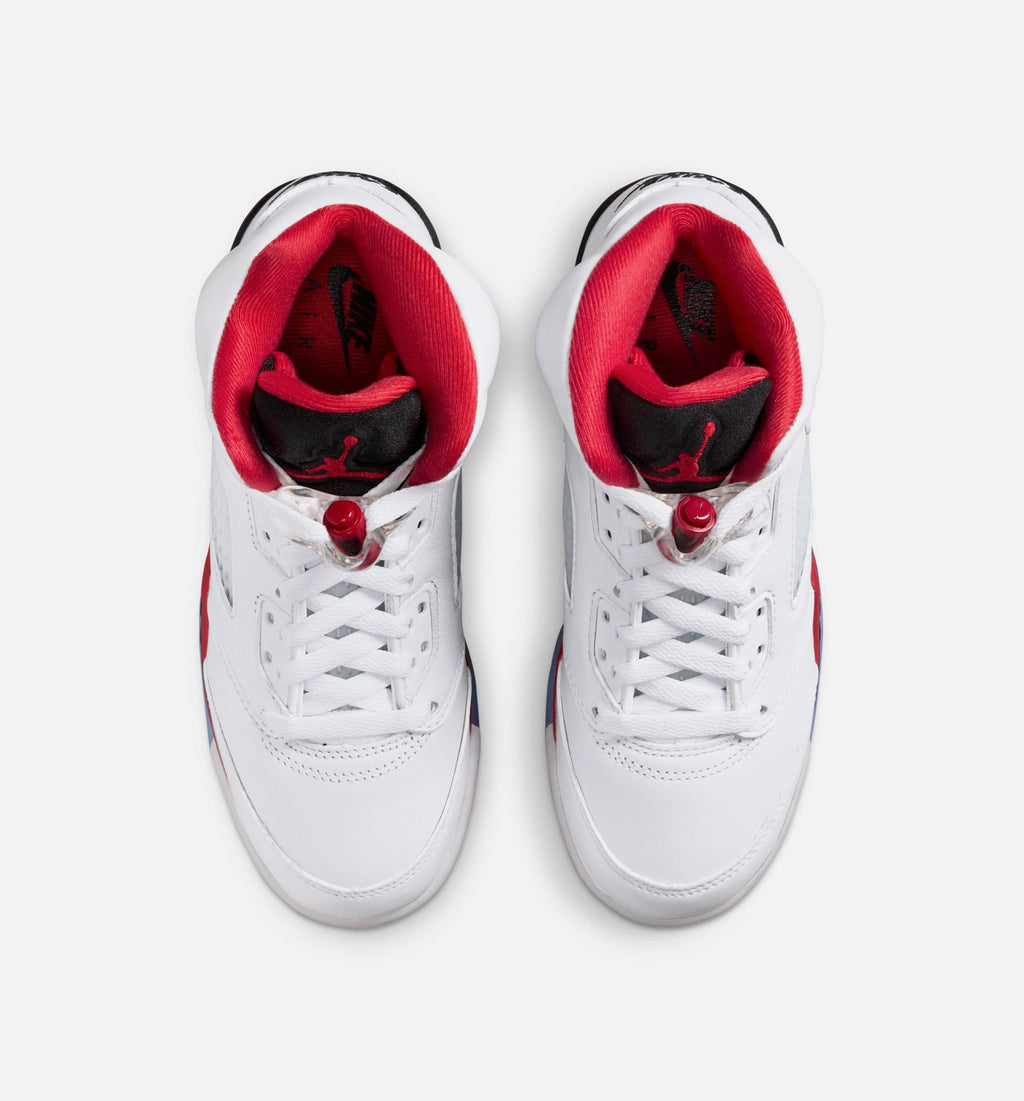 Air Jordan 5 Retro "Fire Red" Big Kids' Shoe – White/Fire Red/Black