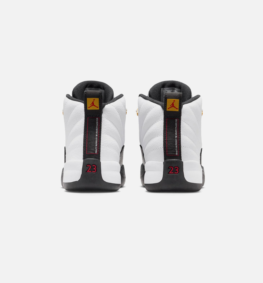 Air Jordan 12 Retro Taxi Preschool Lifestyle Shoes - White/Black/Taxi Yellow