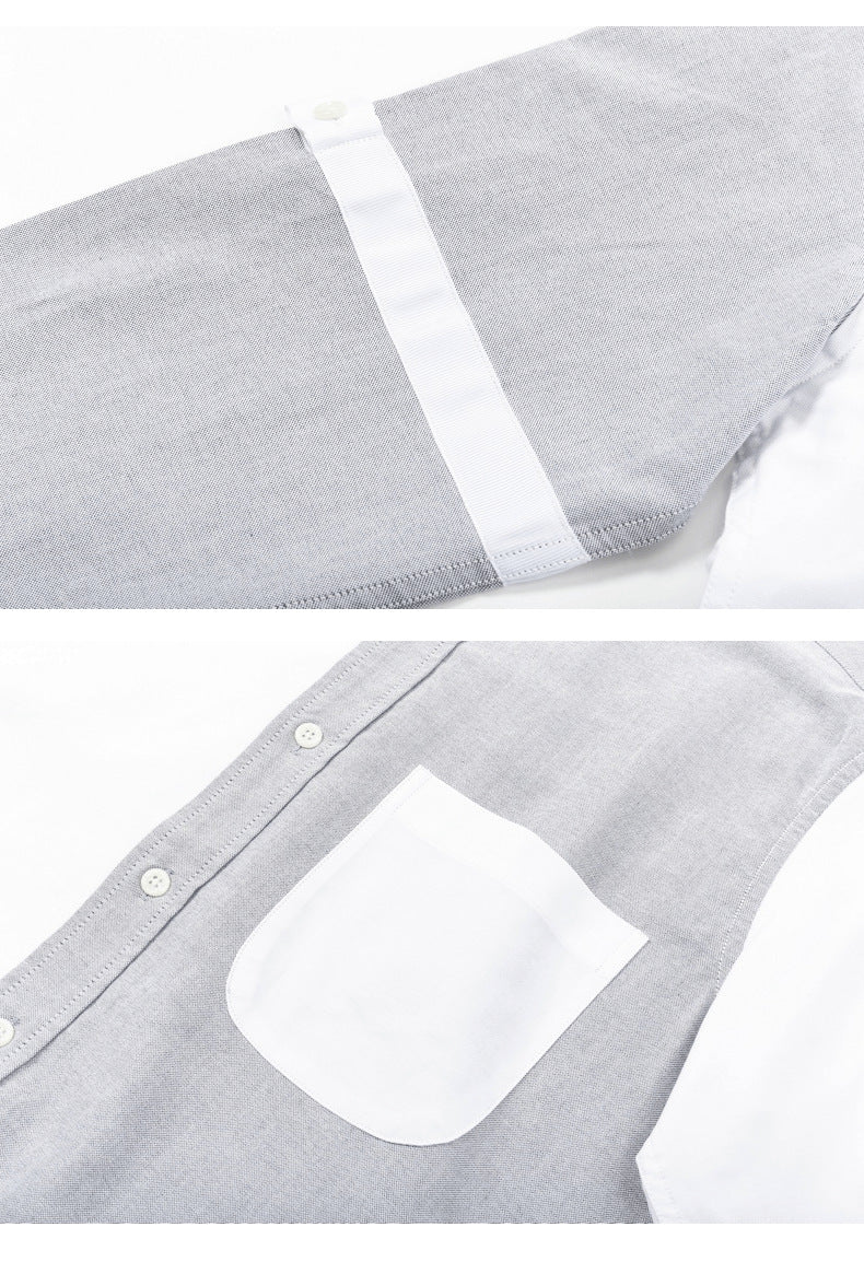 Men's Puppy Print Long-Sleeve Shirt — Back Slit, Gray & White | Thom Browne