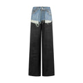 Acne Studios Patchwork Distressed Wide‑Leg Jeans