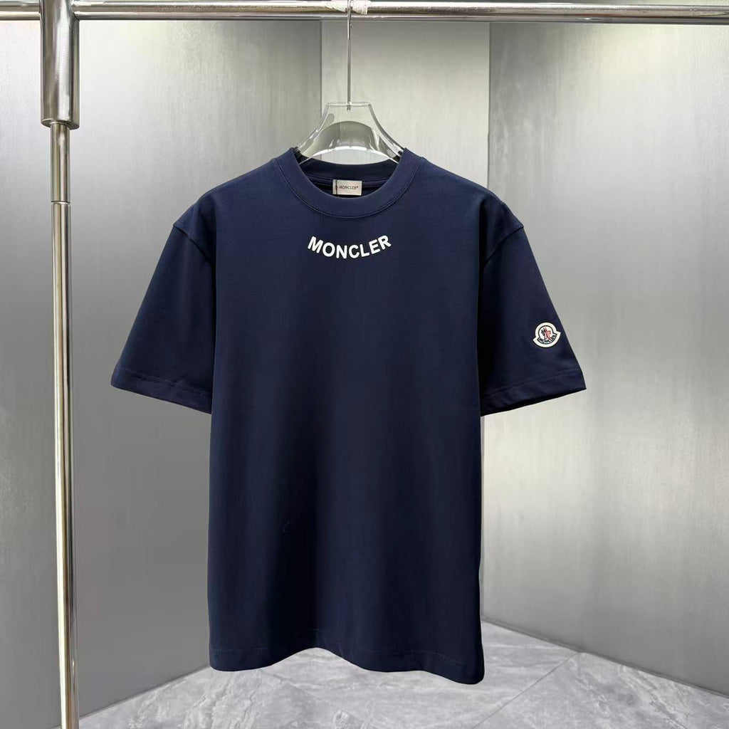 Moncler Lettering Logo T-Shirt Navy