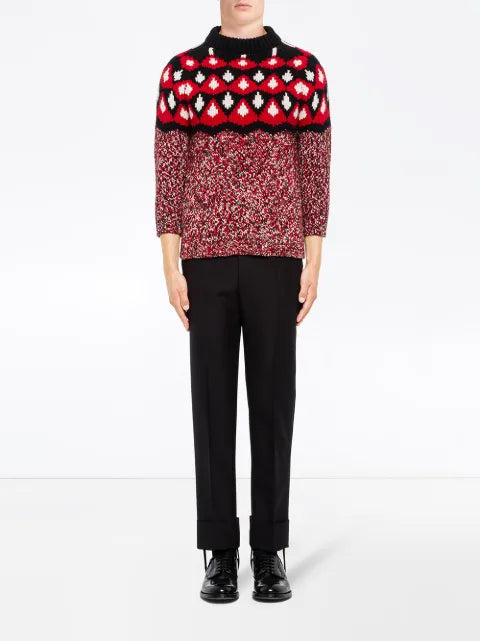 Prada patterned jacquard knit jumper