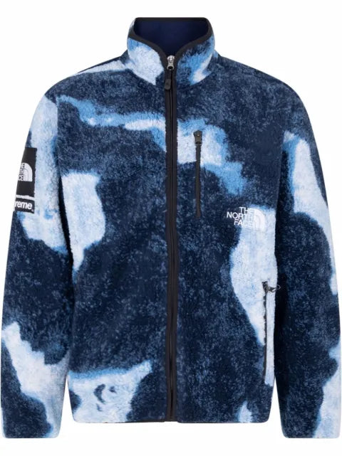 Supreme x The North Face bleached denim fleece jacket