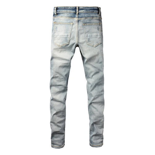AMIRI Slim Fit Distressed Jeans – Full Logo Denim