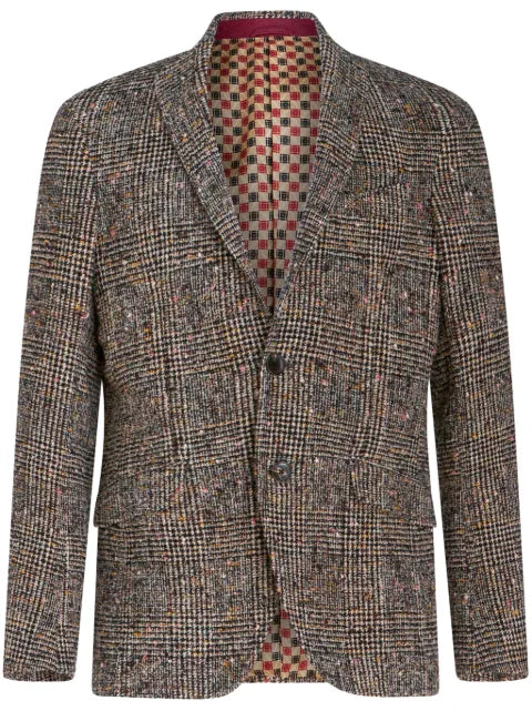 ETRO notched-lapels check-pattern blazer