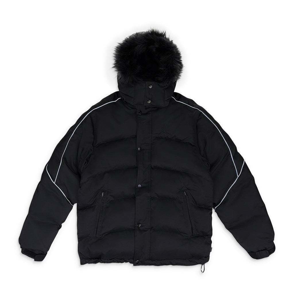 BLACK JORDAN WITH FUR HOODIE