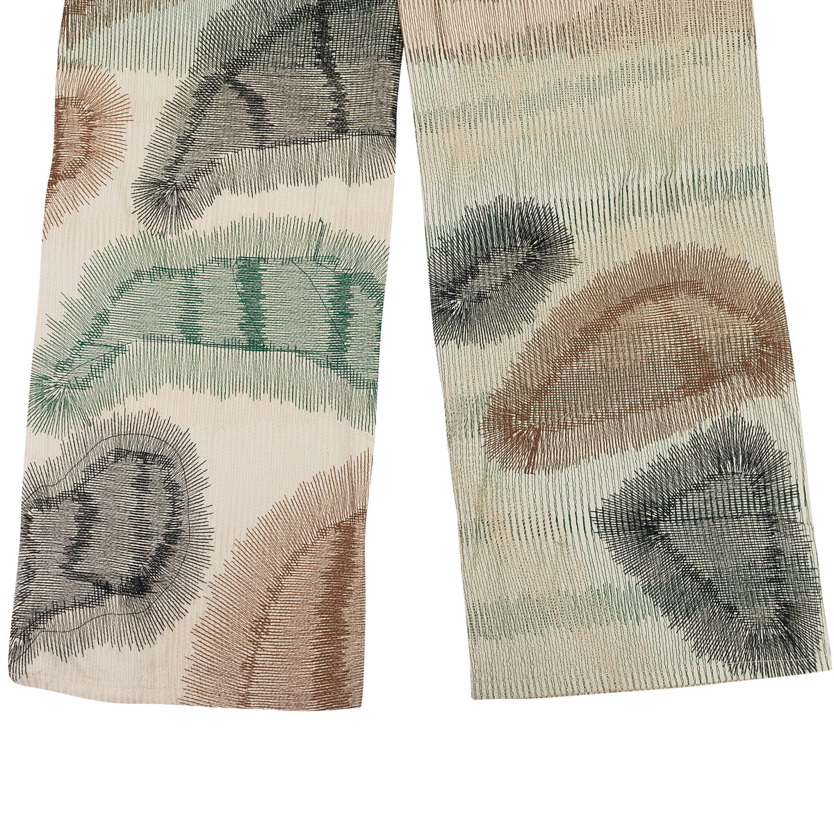 IVORY CAMOUFLAGE EMBROIDERY PANTS