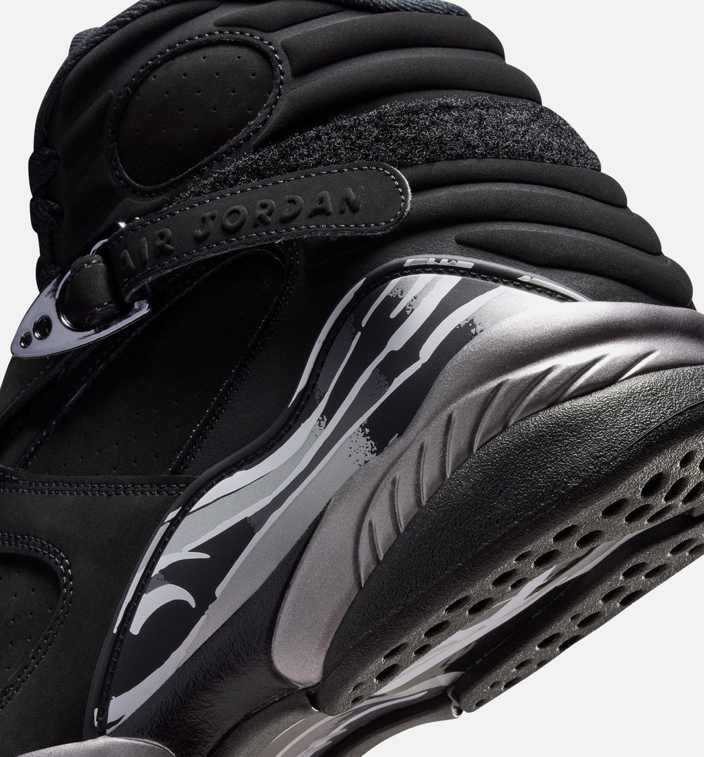 Air Jordan 8 Retro Chrome Black And Light Graphite Men's Lifestyle Shoes - Black / White / Light Graphite