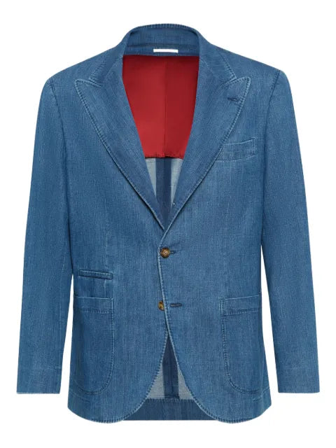 Brunello Cucinelli three-button patch-pocket blazer