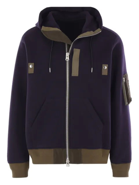 sacai zip-up hoodie