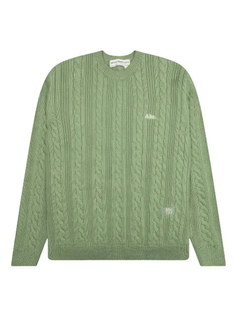 Advisory Board Crystals cable-knit crew-neck sweater