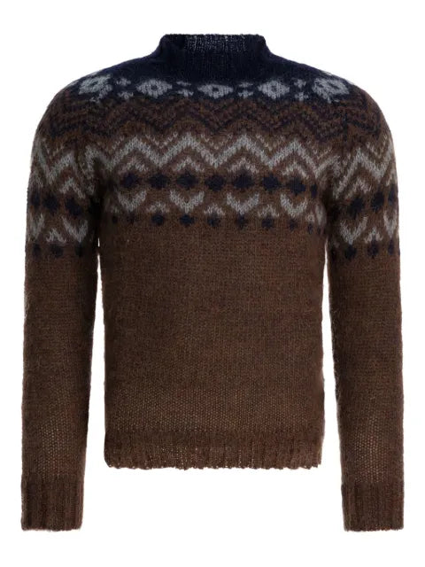 RAKKI patterned crew-neck sweater