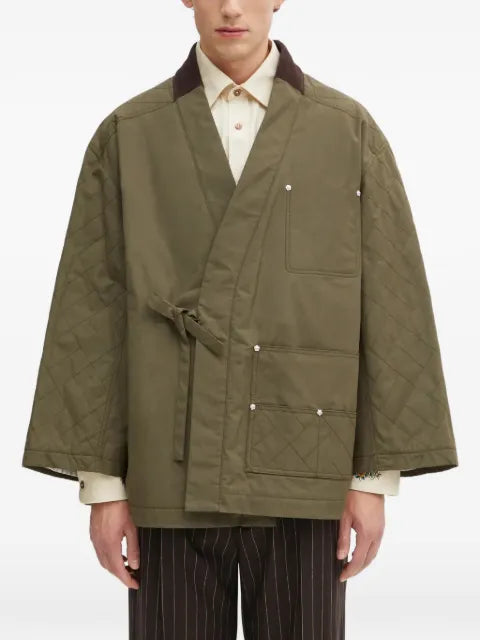 Kenzo Weave quilted tie-detail jacket