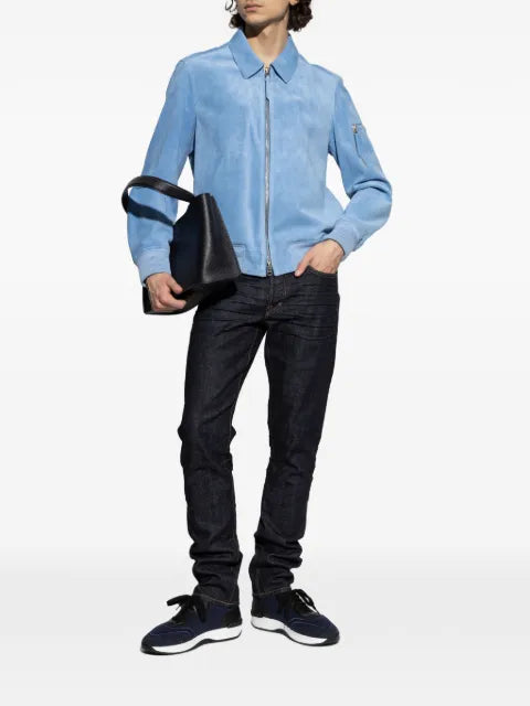 TOM FORD zipped suede bomber jacket