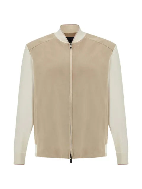 Paul & Shark Aqualeather-panel bomber jacket
