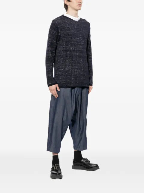 Black Comme Des Garçons speckled long-sleeve jumper