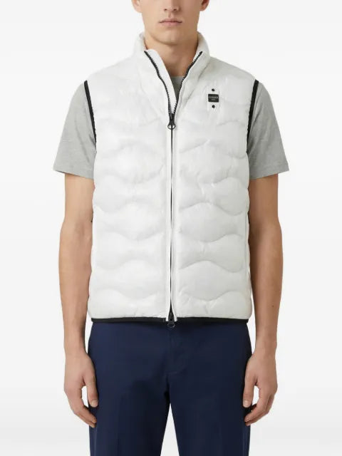 Blauer textured zip gilet