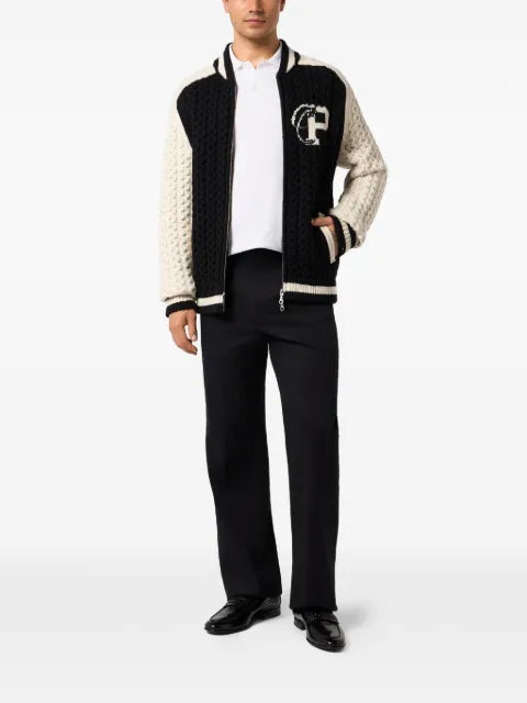 Philipp Plein Plein Star knitted bomber jacket