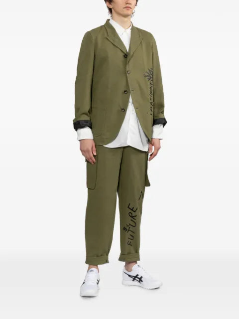 Comme Des Garçons Shirt graphic-print cotton coat