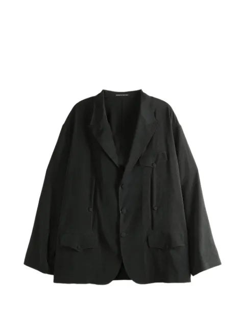 Yohji Yamamoto pleated flap-pocket coat