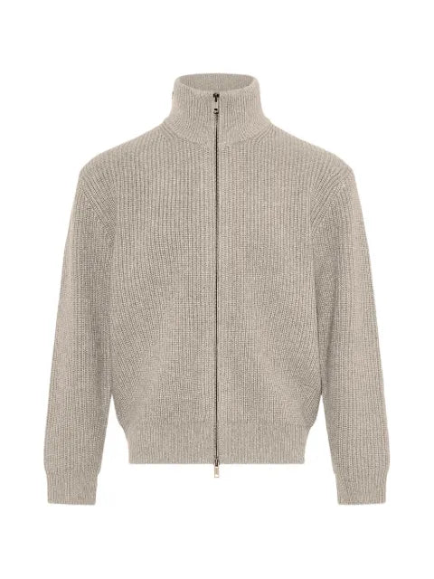 Yves Salomon ribbed-knit zip-up cardigan