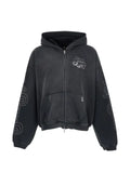Represent graphic-print studded hoodie