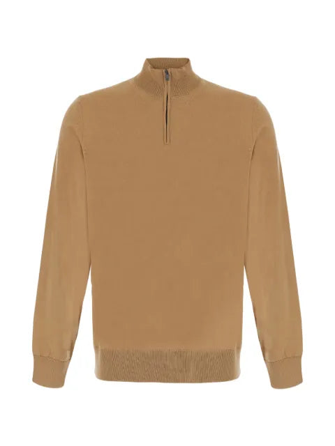 BOSS merino-wool sweater with zipper neck