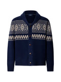Hackett London Fair Isle shawl-collar cardigan