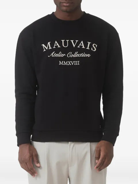 MAUVAIS logo-print crew neck sweater