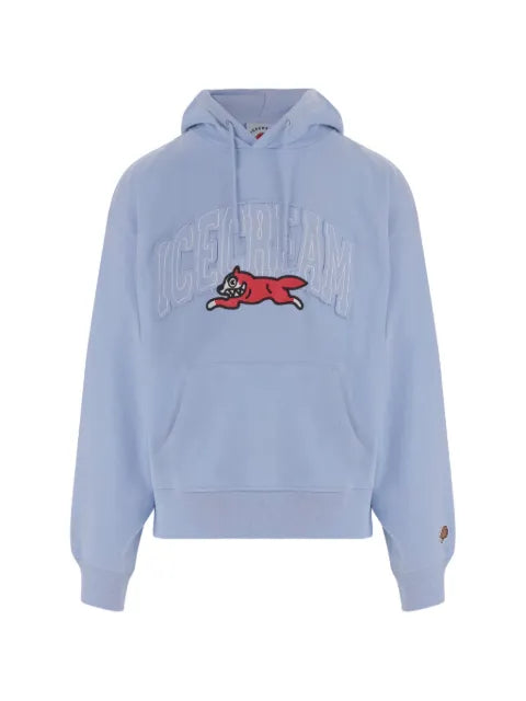 ICECREAM College Appliqué Running Dog Popover graphic-print drawstring hoodie