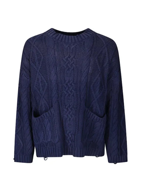 FOUND cable-knit distressed sweater