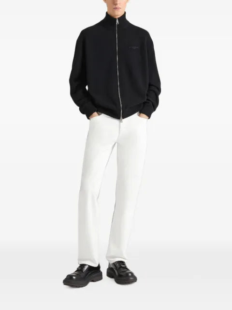 Givenchy couture seam zipped cardigan in wool and cashmere