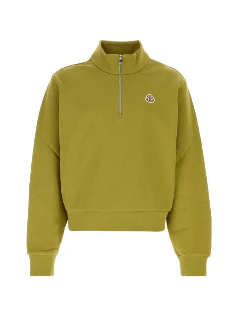 Moncler logo-patch quarter-zip sweater