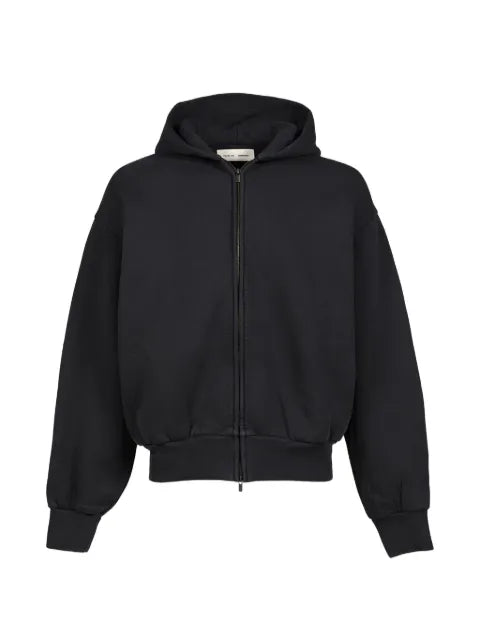ESSENTIALS logo-embroidered zip-up hoodie