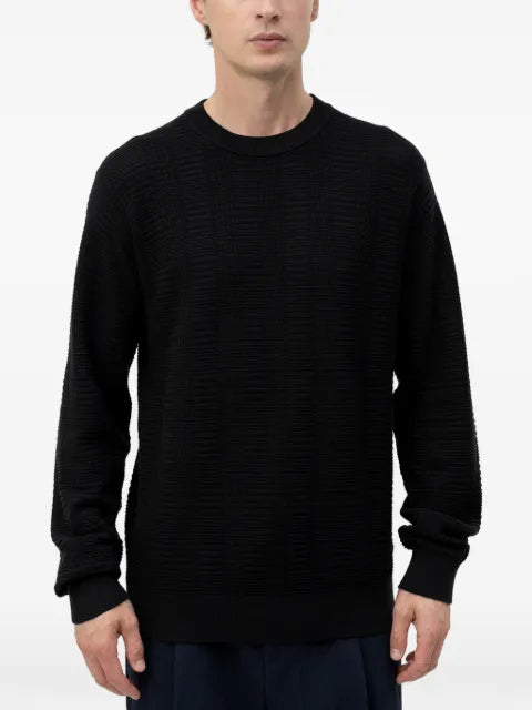HUGO waffle-knit crew-neck sweater