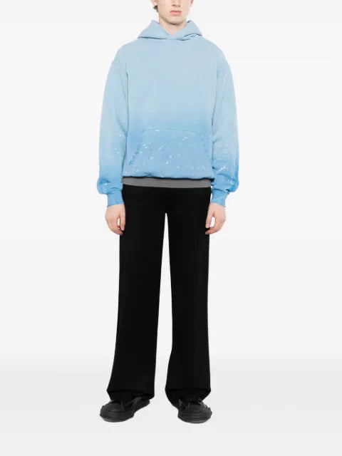 PALE CLOUD paint-splatter ombré-effect hoodie