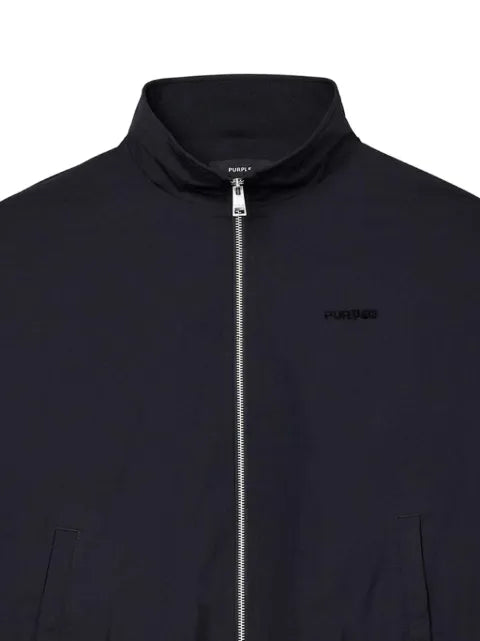 Purple Brand logo-embroidered zip-up jacket