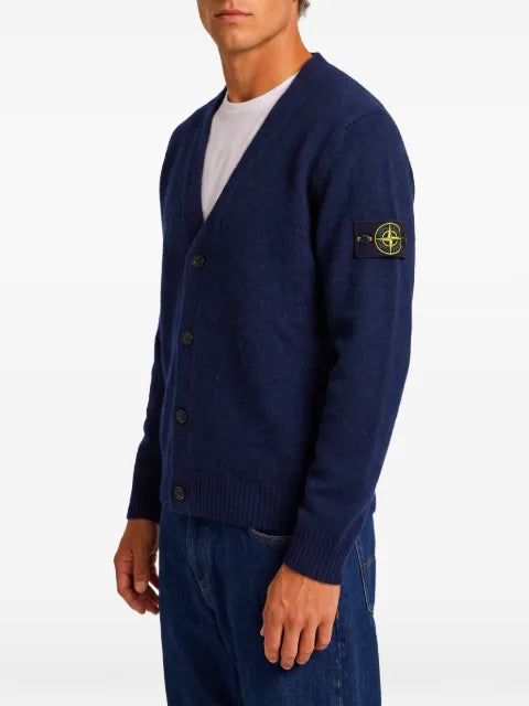 Stone Island logo-patch V-neck cardigan