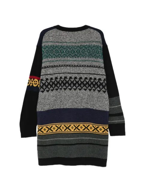 Yohji Yamamoto intarsia-knit patchwork cardigan