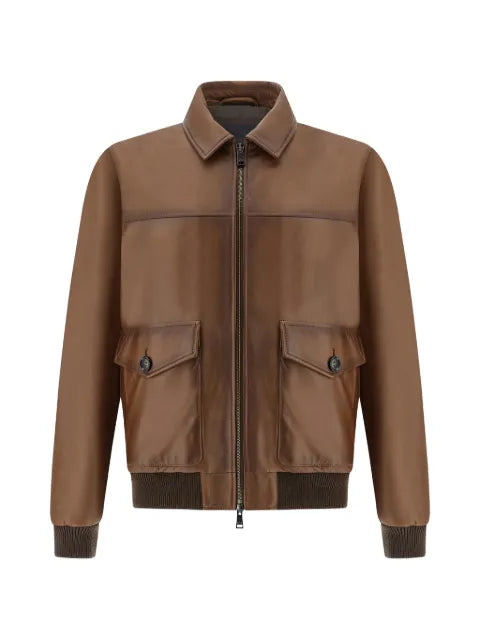 Paul & Shark Aqualeather leather bomber jacket
