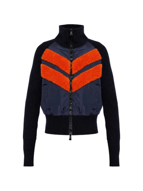 DSQUARED2 chevron-fleece knitted-sleeve jacket