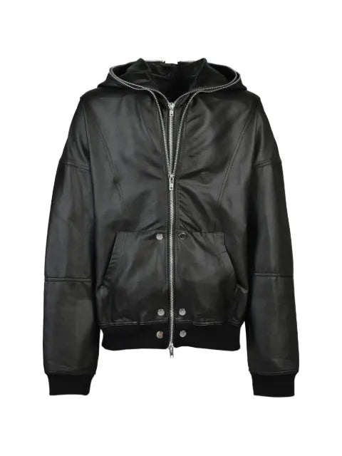 BREATH double-layered hooded bomber jacket