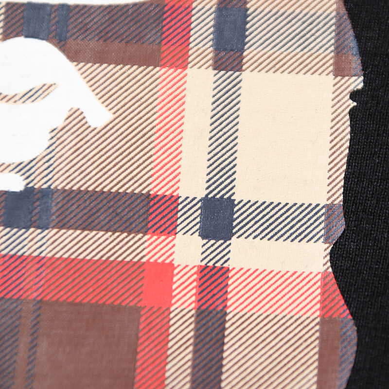 BAPE Plaid Small Ape Head Men's T-Shirt - Black