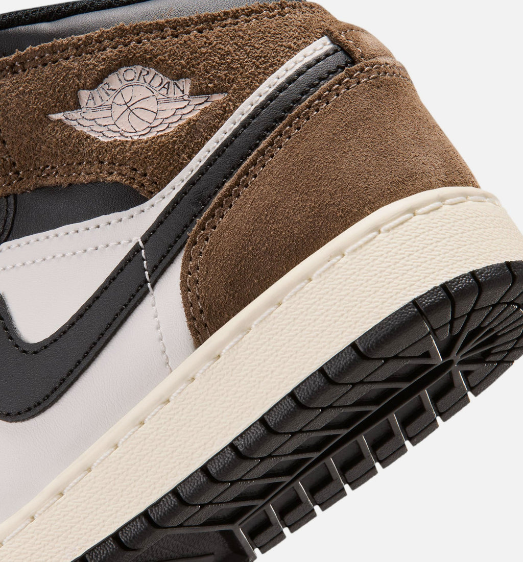 Air Jordan 1 Mid Big Kids' Lifestyle Shoes - Black/Phantom/Palomino/University Red