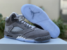 "Wolf Grey" Retro High-Top Sneakers