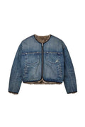 Reversible Fur Denim Jacket