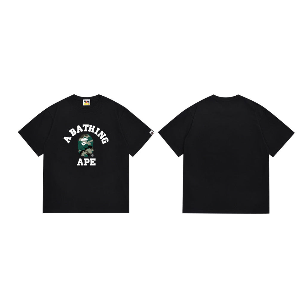 Bape Camo Ape‑Head Graphic Oversized Tee Streetwear Unisex