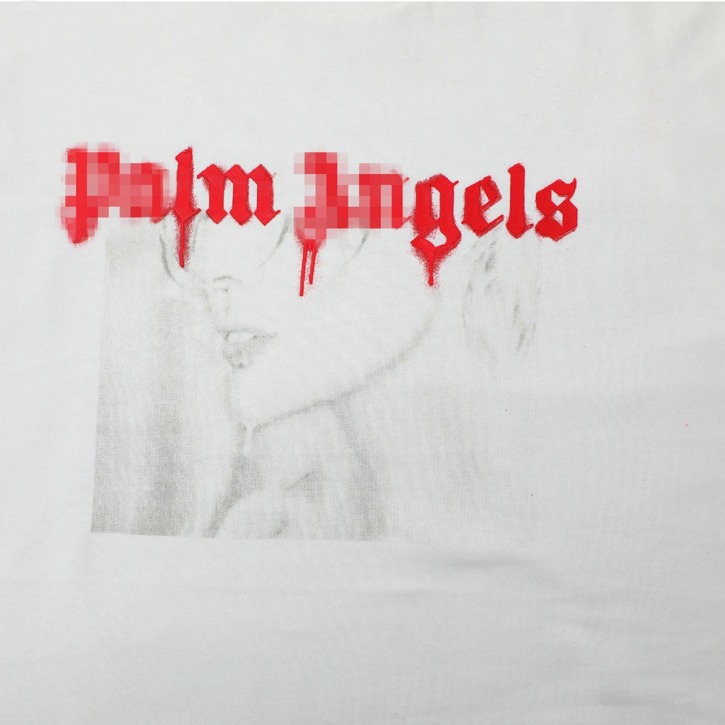 Palm Angels T-shirt Comic Stream Lacquer Alphabet Short Sleeve T-shirt