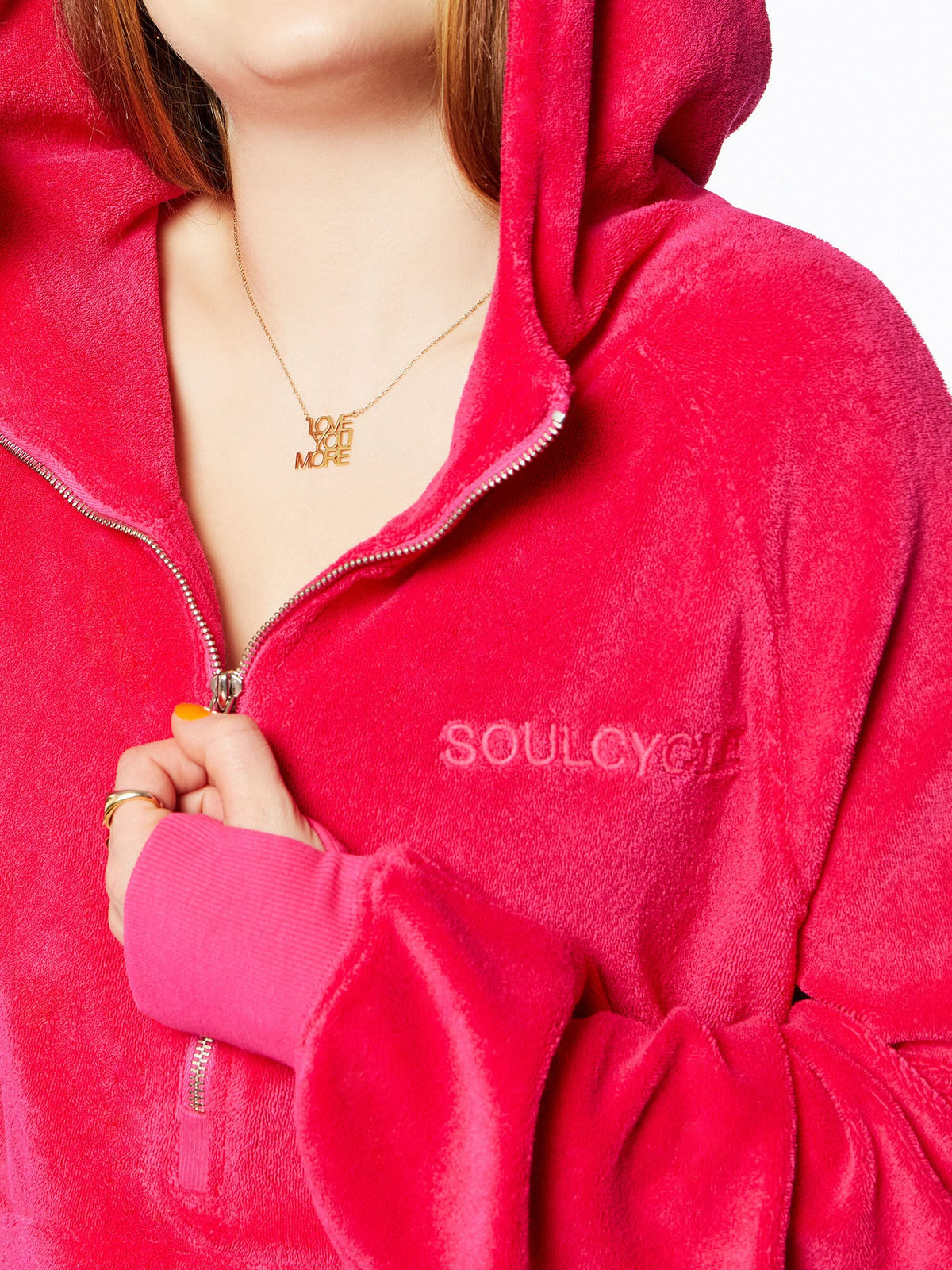RUBY VELOUR 1/2 ZIP SWEATSHIRT