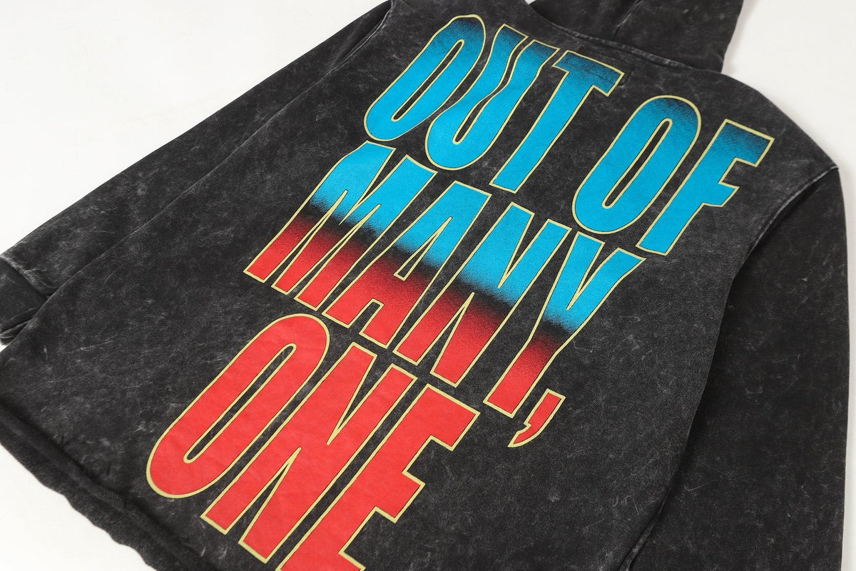 Godspeed Out of Many One Washed Graphic Hoodie